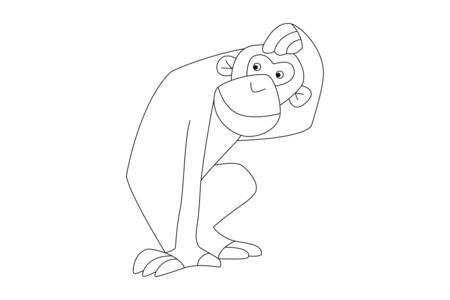 Coloriage Singe11 – 10doigts.fr