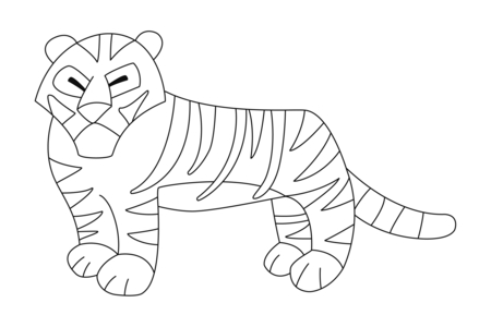 Coloriage Tigre01 – 10doigts.fr