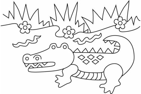 Coloriage Crocodile 05 – 10doigts.fr