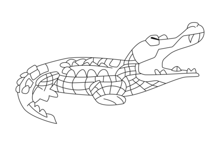 Coloriage Crocodile 06 – 10doigts.fr