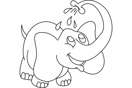 Coloriage Eléphant07 – 10doigts.fr