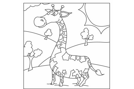 Coloriage Girafe 04 – 10doigts.fr