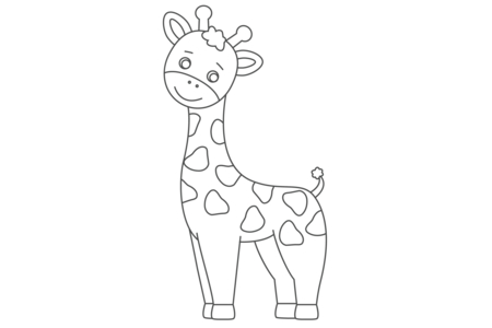 Coloriage Girafe 05 – 10doigts.fr