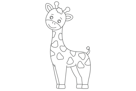 Coloriage Girafe05 – 10doigts.fr
