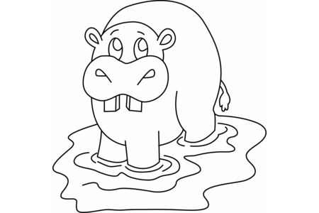 Coloriage Hippopotame 07 – 10doigts.fr
