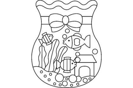 Coloriage Aquarium 2 – 10doigts.fr