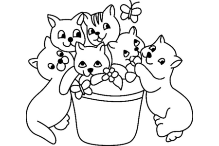 Coloriage Chat 02 – 10doigts.fr