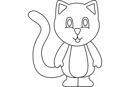 Coloriage Chat 05 – 10doigts.fr