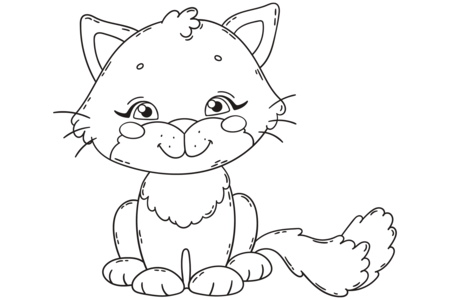 Coloriage Chat 37 – 10doigts.fr
