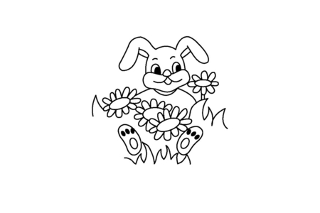 Coloriage Lapin 04 – 10doigts.fr