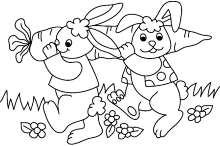 Coloriage Lapin 15 – 10doigts.fr