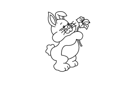 Coloriage Lapin n03 – 10doigts.fr