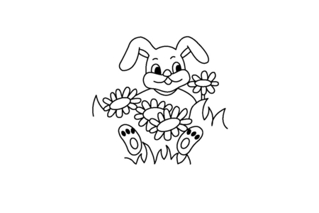 Coloriage Lapin n04 – 10doigts.fr