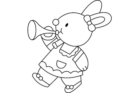 Coloriage Lapin n06 – 10doigts.fr