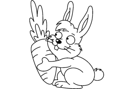 Coloriage Lapin n10 – 10doigts.fr