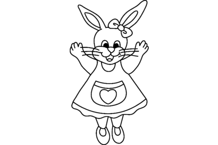 Coloriage Lapin n14 – 10doigts.fr