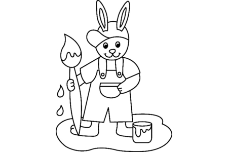 Coloriage Lapin n16 – 10doigts.fr