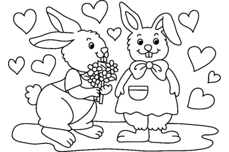 Coloriage Lapin n18 – 10doigts.fr
