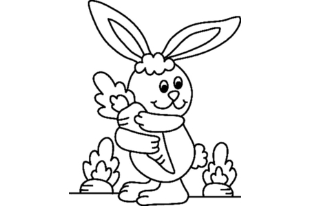 Coloriage Lapin n20 – 10doigts.fr