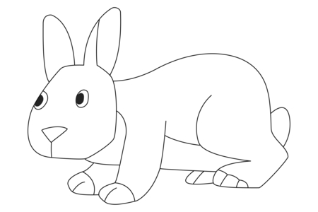 Coloriage Lapin n21 – 10doigts.fr