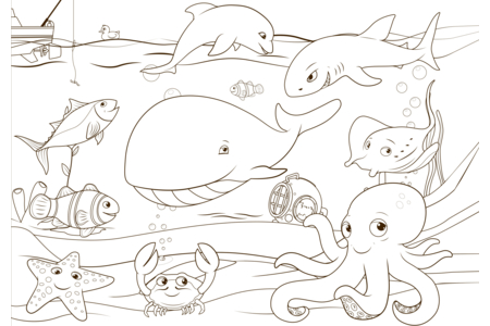 Coloriage Animaux-marins2 – 10doigts.fr