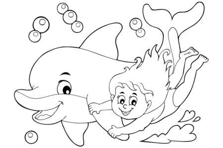 Coloriage Dauphin 08 – 10doigts.fr