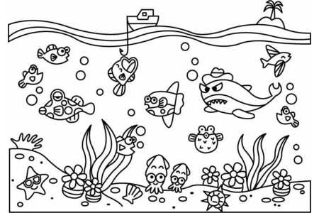 Coloriage Poisson 21 – 10doigts.fr