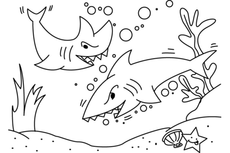 Coloriage Requin 02 – 10doigts.fr
