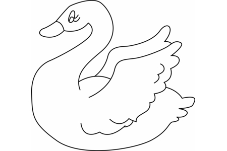 Coloriage Cygne 04 – 10doigts.fr