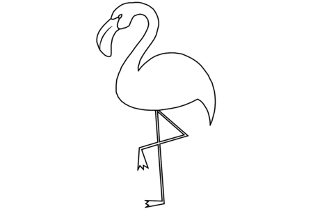 Coloriage Flamant rose 01 – 10doigts.fr