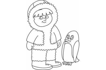 Coloriage Pingouin 03 – 10doigts.fr