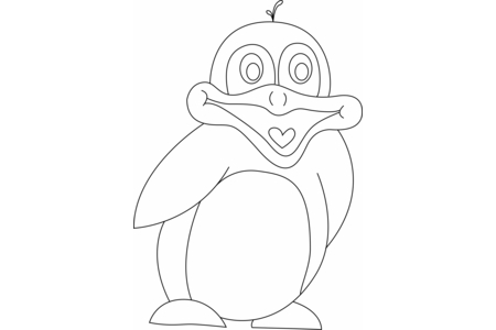 Coloriage Pingouin 04 – 10doigts.fr