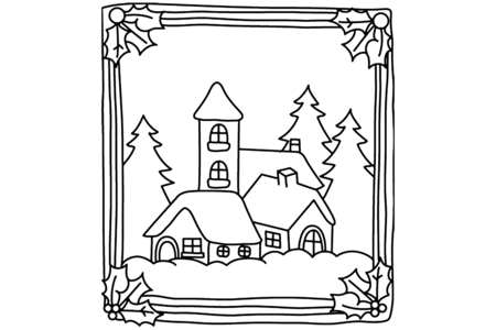 Coloriage Chalet 02 – 10doigts.fr