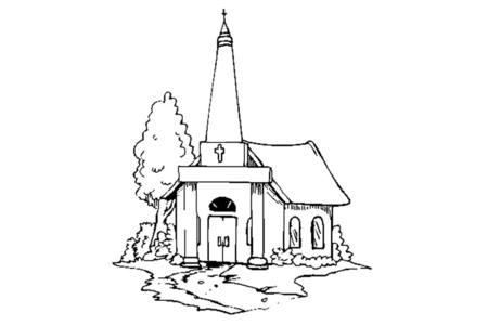 Coloriage Eglise – 10doigts.fr