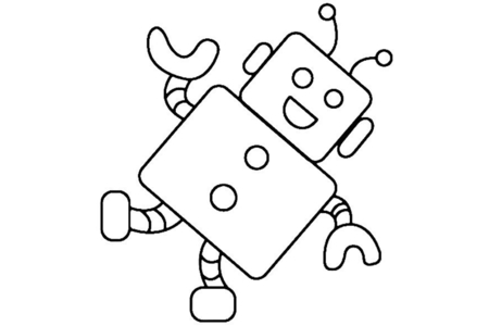 Coloriage Robot 02 – 10doigts.fr