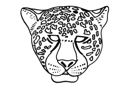 Coloriage Masque jaguar – 10doigts.fr