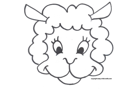 Coloriage Masque mouton – 10doigts.fr