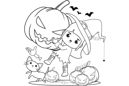 Coloriage Halloween10 – 10doigts.fr