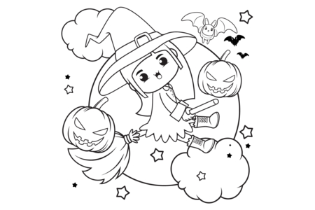 Coloriage Halloween13 – 10doigts.fr