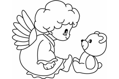 Coloriage Angelot 01 – 10doigts.fr