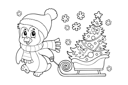 Coloriage pingouin02 – 10doigts.fr