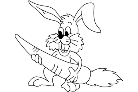 Coloriage Lapin 03 – 10doigts.fr