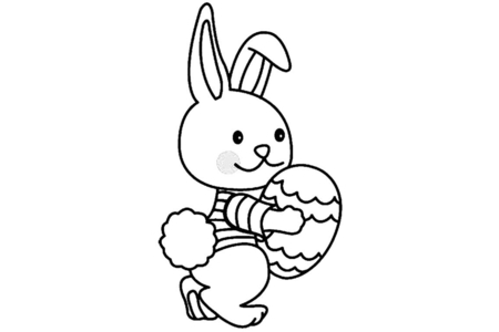 Coloriage Lapin 04 – 10doigts.fr