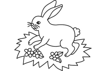 Coloriage Lapin 07 – 10doigts.fr