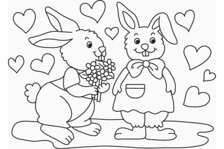 Coloriage Lapin 09 – 10doigts.fr