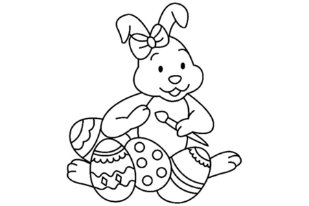Coloriage Lapin 19 – 10doigts.fr