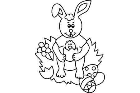 Coloriage Lapin 32 – 10doigts.fr