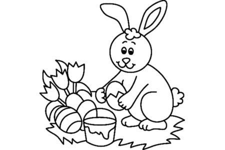 Coloriage Lapin 35 – 10doigts.fr