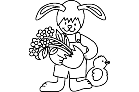 Coloriage Lapin 41 – 10doigts.fr