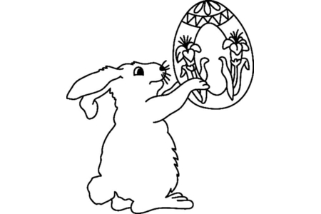 Coloriage Lapin 42 – 10doigts.fr